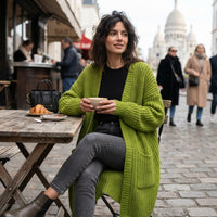 Gilet long oversize ouvert sur le devant