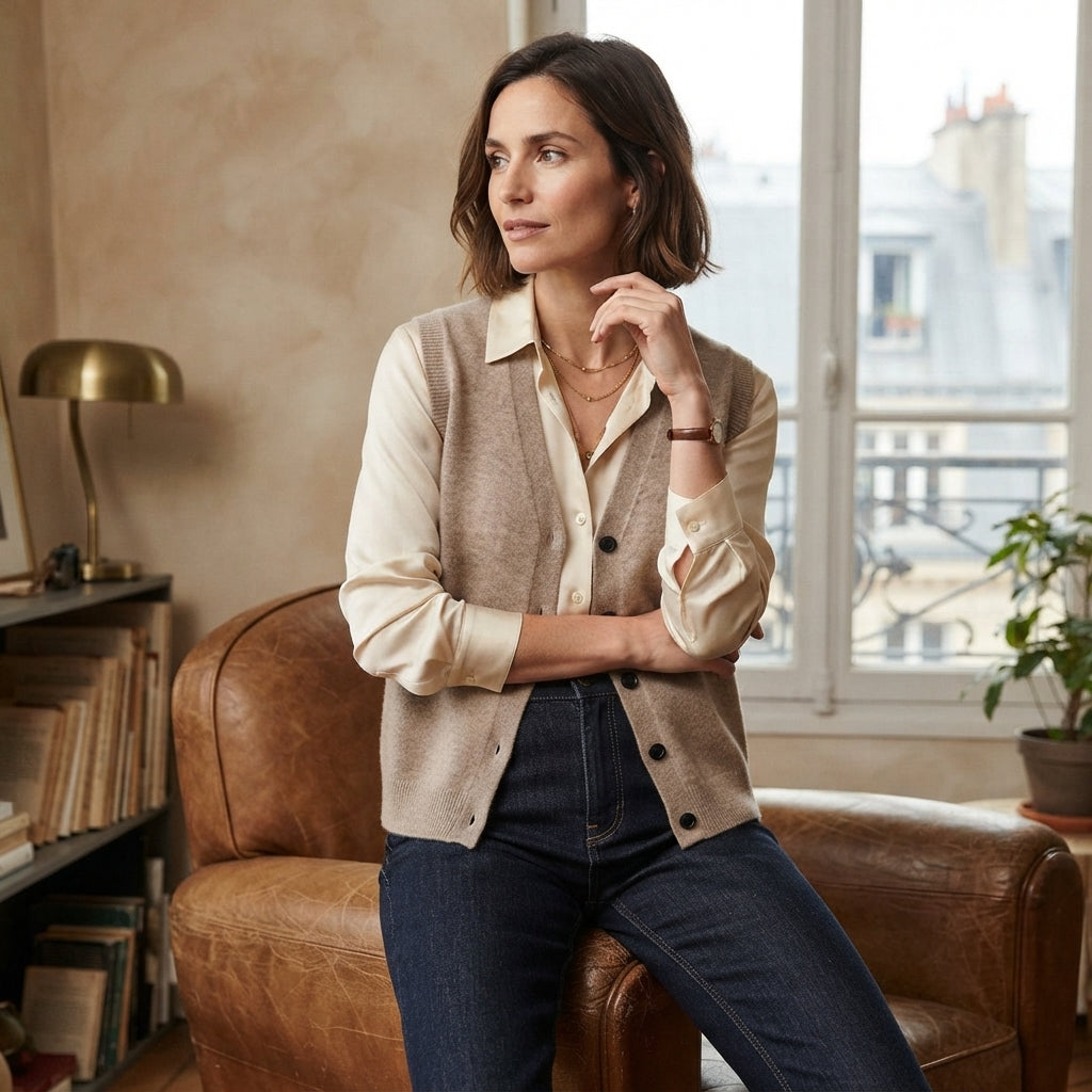 Gilet en maille croisée