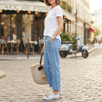 Pantalon Linéa en coton et lin