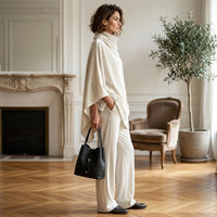 Ensemble deux pièces à jambes larges et effet drapé