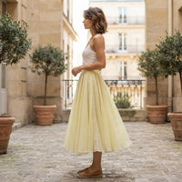 Jupe longue fluide à taille élastique