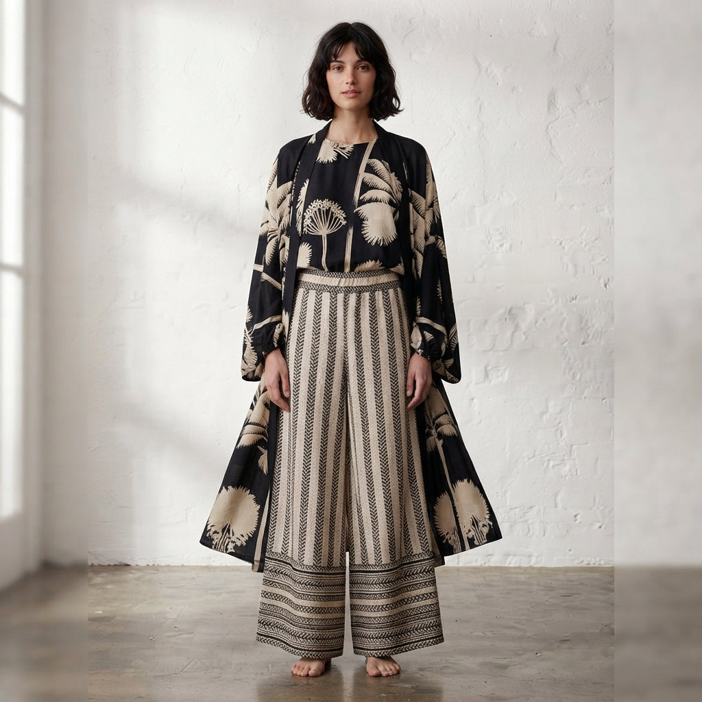Ensemble kimono palazzo hippie