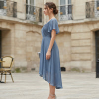 Robe d'invitée de mariage élégante en mousseline