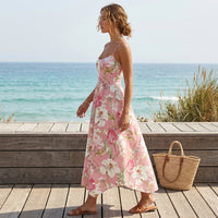 Robe midi élégante à manches courtes