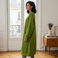 Gilet long oversize ouvert sur le devant