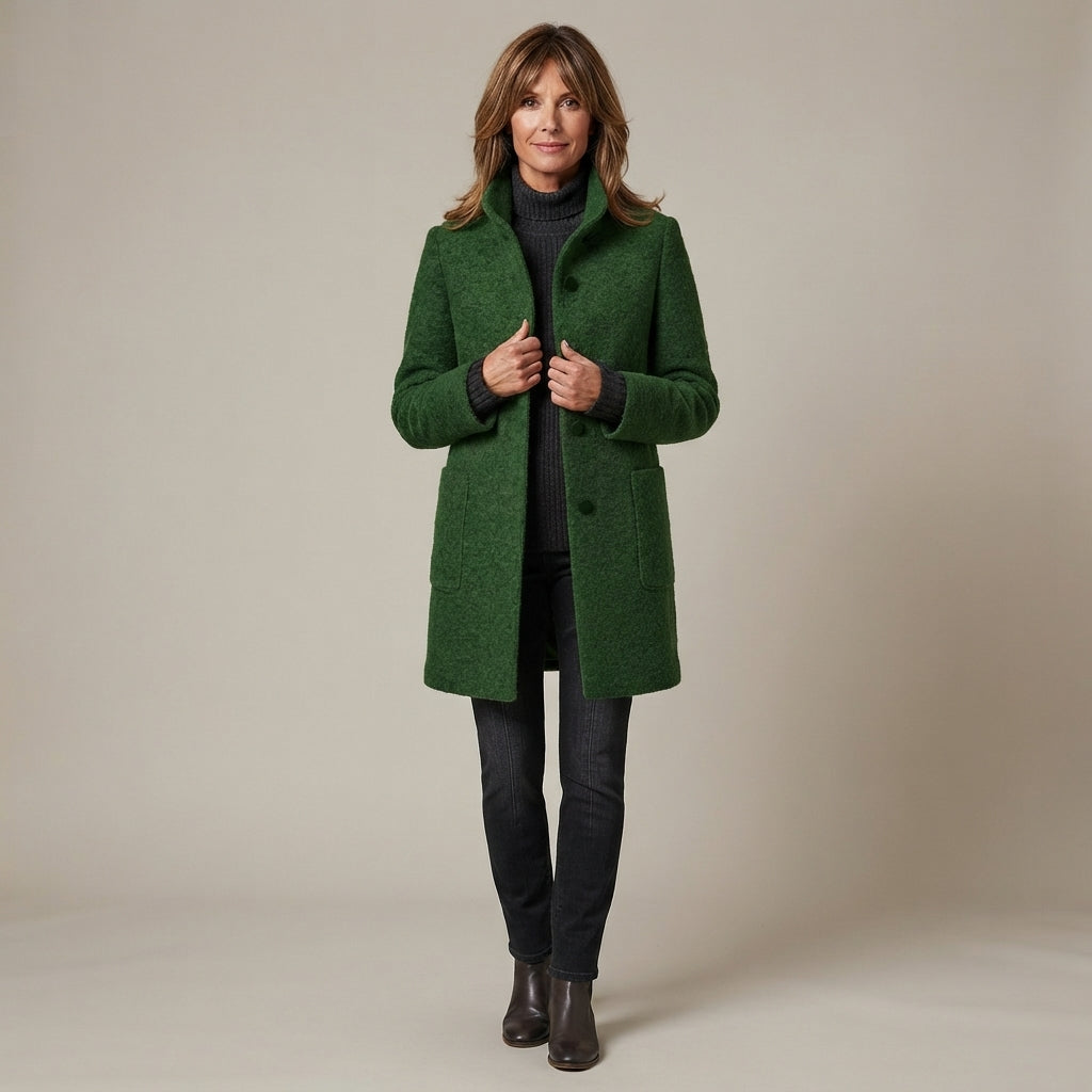 Manteau court en laine bouillie