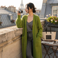 Gilet long oversize ouvert sur le devant