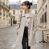 Trench-coat mi-long à boutons