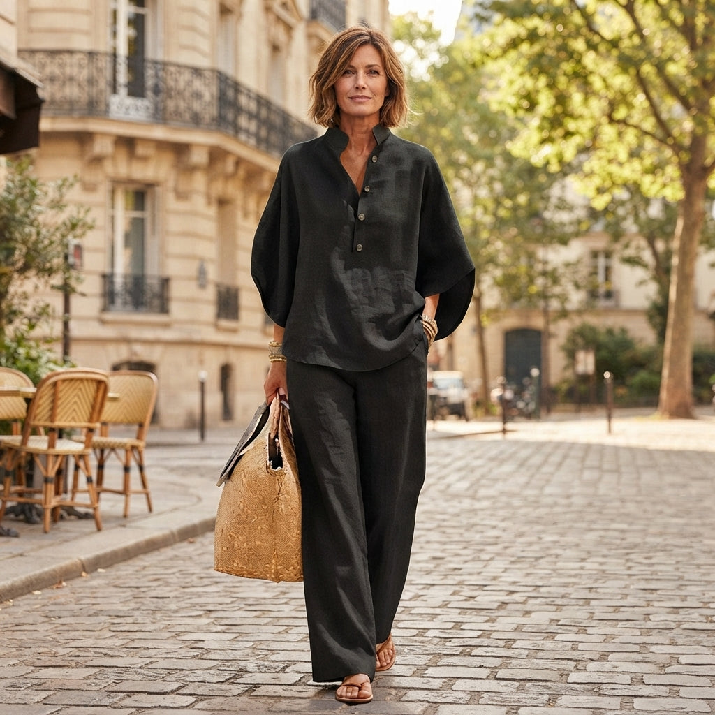 Ensemble Mariel Batwing à jambes larges