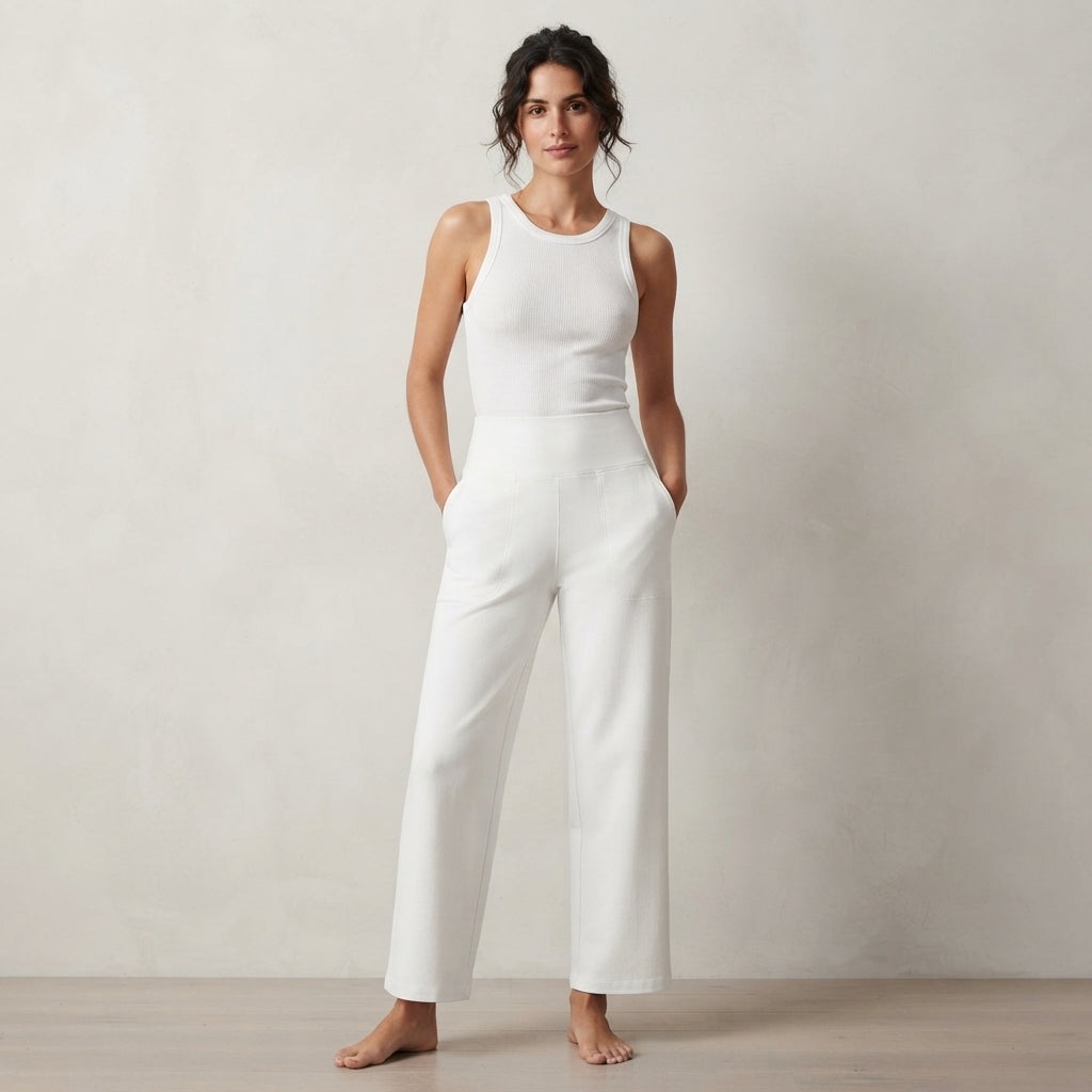 Pantalon droit taille haute
