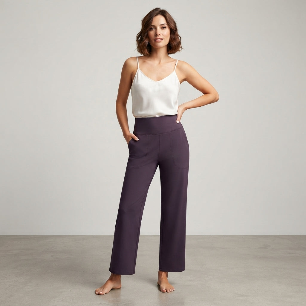 Pantalon droit taille haute