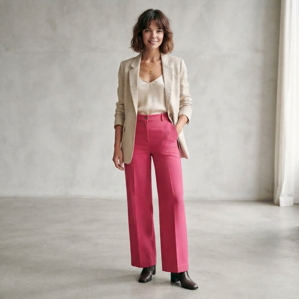 Pantalon noir Jade à jambes larges