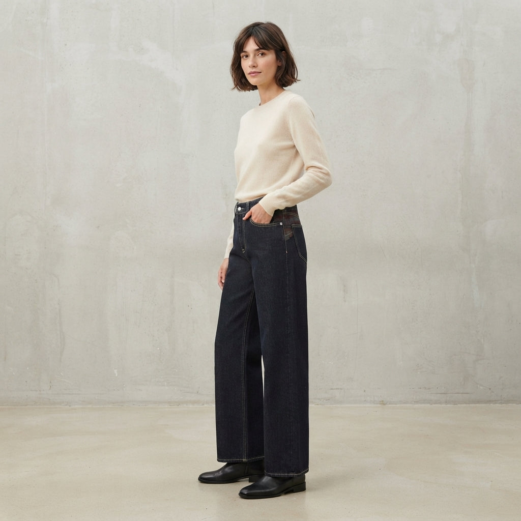 Jean boyfriend taille haute délavé