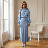 Robe midi à col roulé Olivia