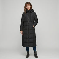 Manteau matelassé long à capuche