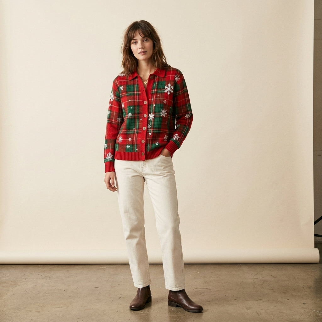 Gilet Margot à carreaux pastel
