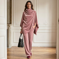 Ensemble deux pièces à jambes larges et effet drapé