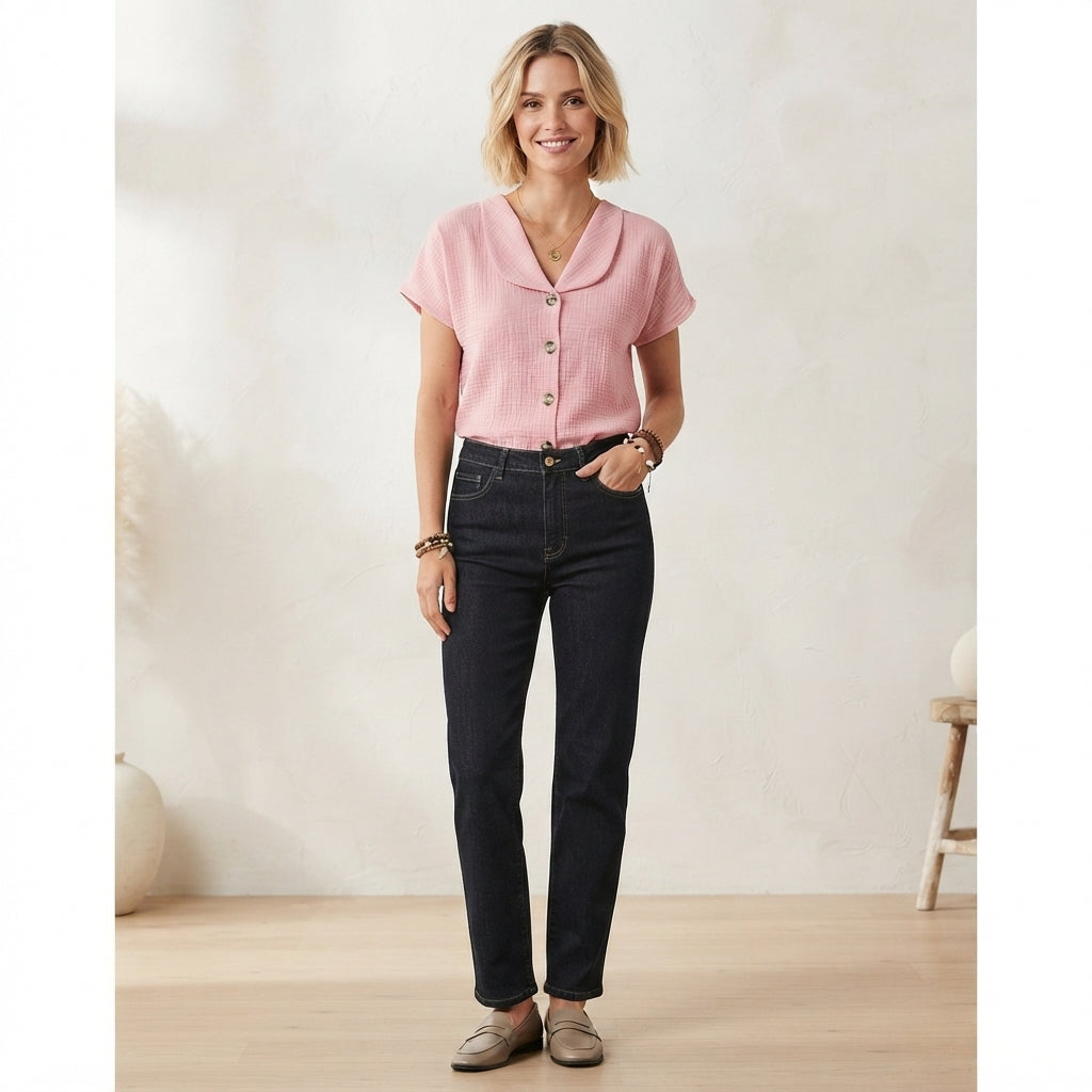 Blouse élégante à revers boutonnés