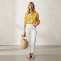 Chemise à revers en coton et lin