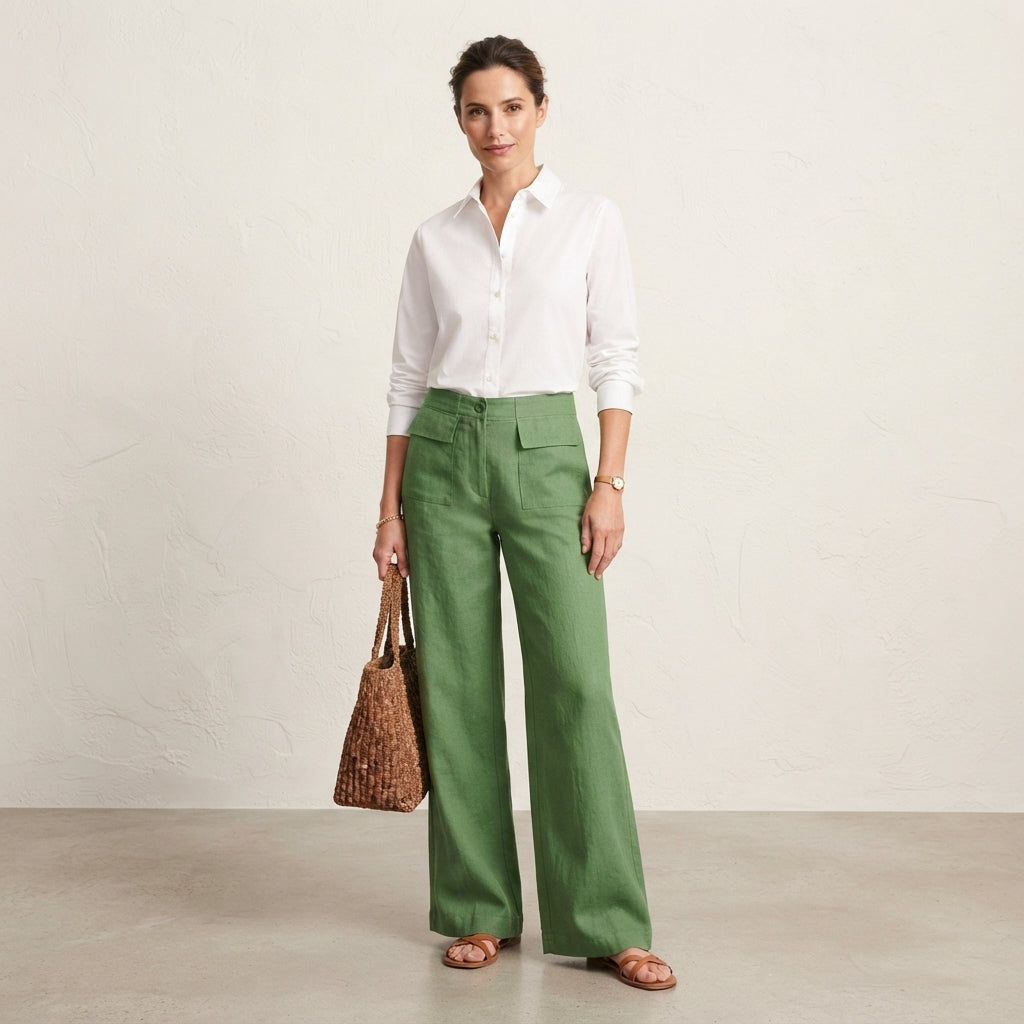 Pantalon ample à jambes larges