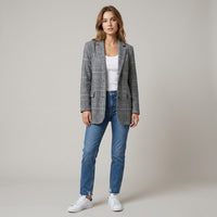 Manteau à carreaux élégant Fleur