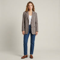 Manteau à carreaux élégant Fleur