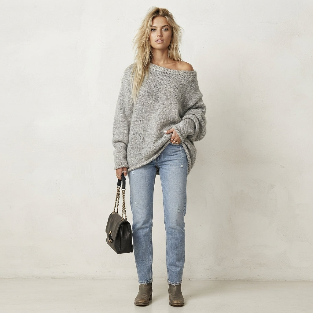 Pull en maille Élowyne à épaules dénudées