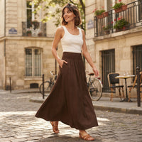 Jupe midi froncée Suri