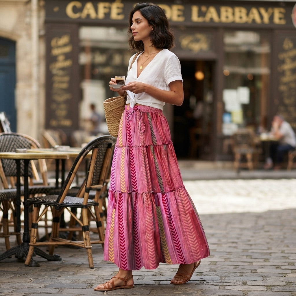 Jupe longue patchwork bohème