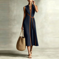 Robe midi en lin ceinturée