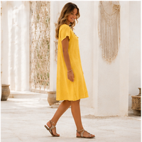 Robe midi décontractée à col en V