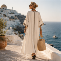 Robe longue Seraphine avec finitions contrastées