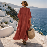 Robe longue Seraphine avec finitions contrastées