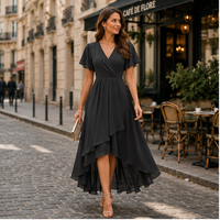 Robe midi asymétrique Serelle Vintage en mousseline