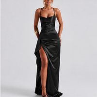 Capucine long heart-neck dress