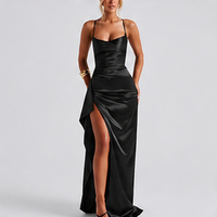 Capucine long heart-neck dress