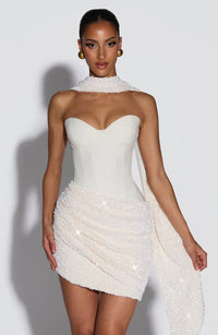 Short dress with beaded embellishments