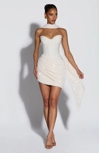 Short dress with beaded embellishments