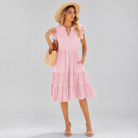 Robe midi trapèze à col en V