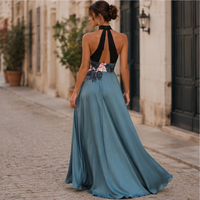 Robe longue dos nu à fleurs