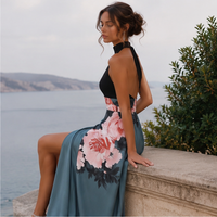 Robe longue dos nu à fleurs