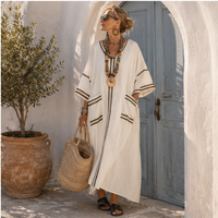 Robe longue Seraphine avec finitions contrastées