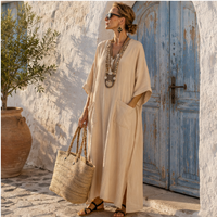 Robe longue Seraphine avec finitions contrastées