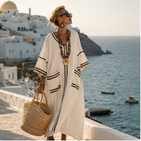 Robe longue Seraphine avec finitions contrastées