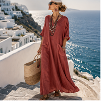 Robe longue Seraphine avec finitions contrastées