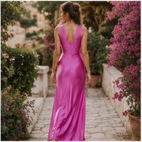 Backless satin maxi dress