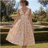 Robe midi en tissu tissé Celestia à col en V