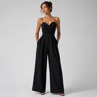 Draped wide-leg jumpsuit
