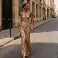 Genevieve Corset Pleated Maxi Dress
