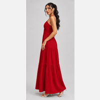 Robe longue dos nu à volants